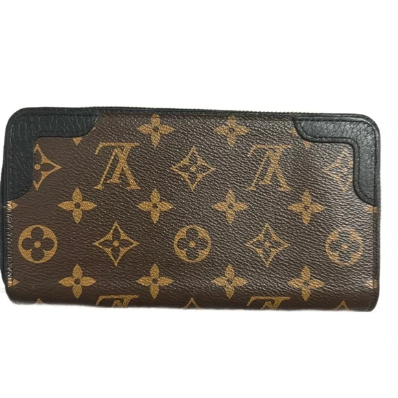 LOUIS VUITTON Monogram Zippy Retiro Wallet Black never used - Picture 1 of 6